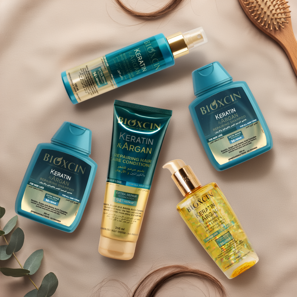 Bioxcin|مجموعة بيوكسين بالكيراتين والأرغان لإصلاح الشعر