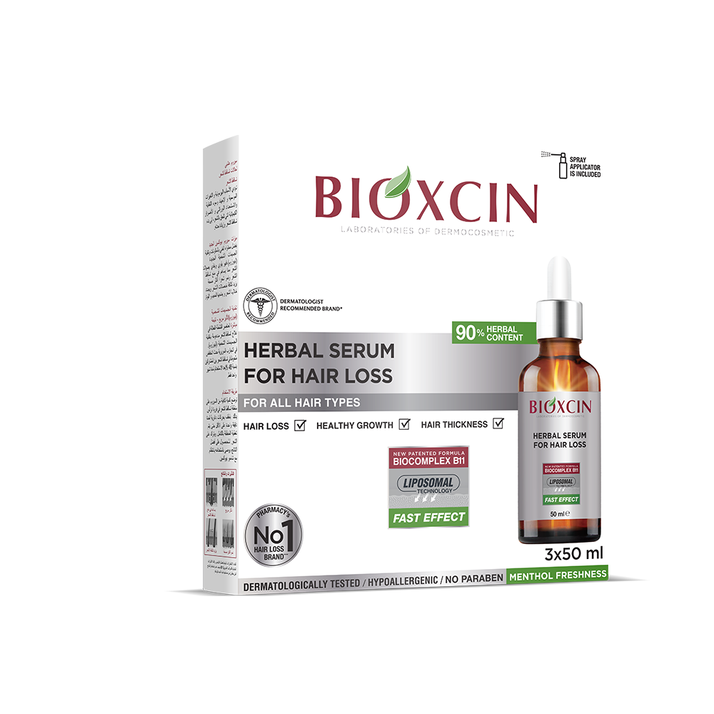 Bioxcin| بيوكسين سيروم - سيروم بخلاصات عشبية لتساقط الشعر 3*50 مل