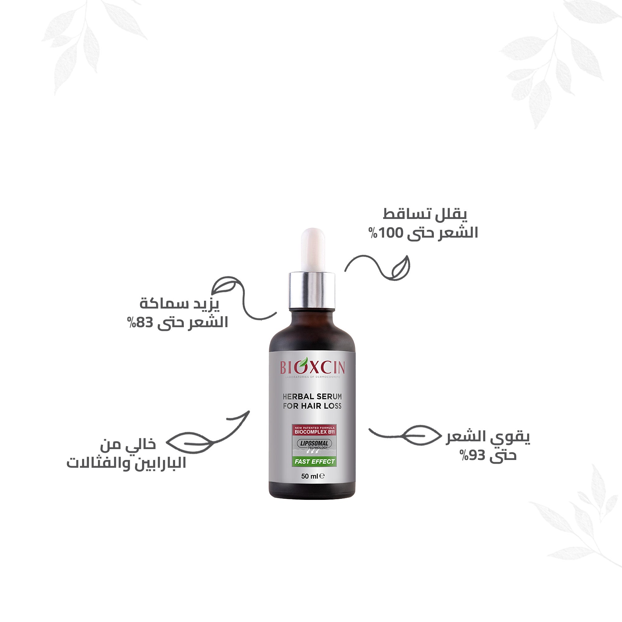 Bioxcin| بيوكسين سيروم - سيروم بخلاصات عشبية لتساقط الشعر 3*50 مل