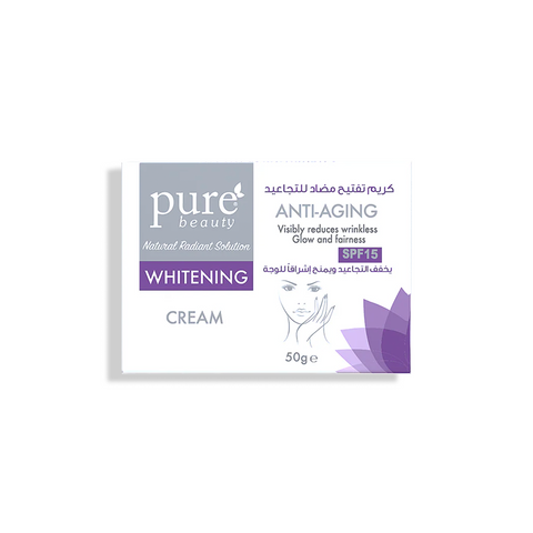 Pure beauty |مفتح للبشرة- كريم بيور بيوتي لتفتيح الوجه المضاد للتجاعيد - 50 غرام