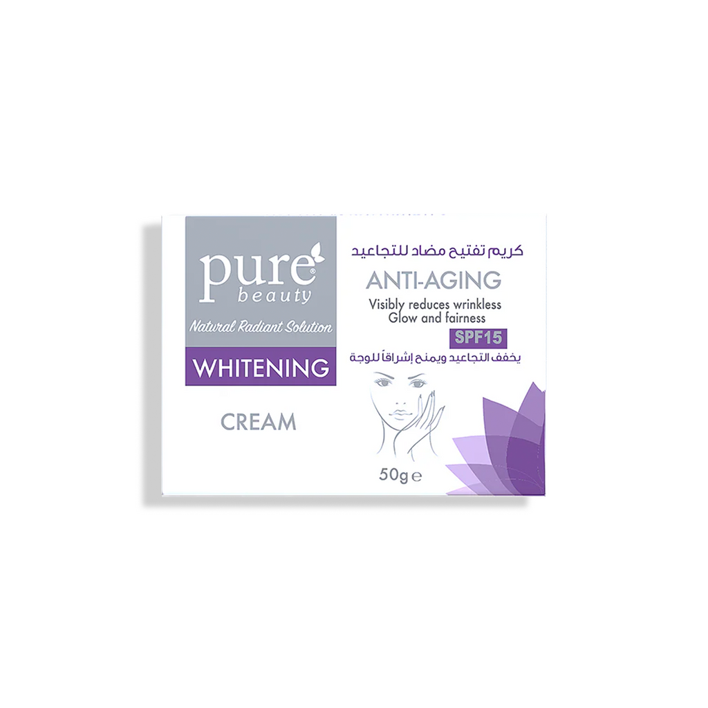Pure beauty |مفتح للبشرة- كريم بيور بيوتي لتفتيح الوجه المضاد للتجاعيد - 50 غرام
