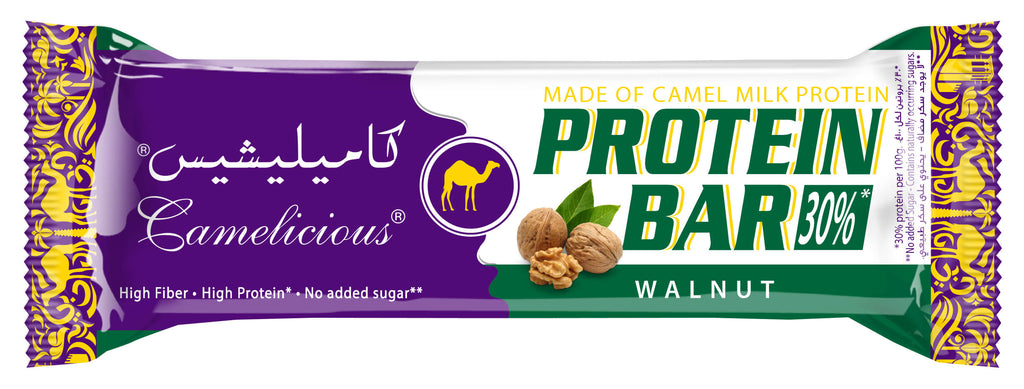 12pcsX30gm - كرتون ألواح بروتين حليب الإبل بنكهة الجوز | Camelicious
