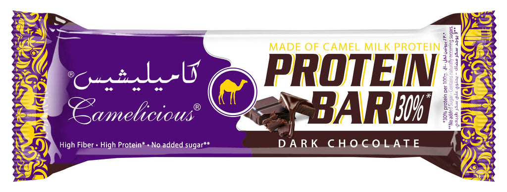12pcsX30gm - لوح بروتين بنكهة الشكولاتة الداكنة | Camelicious