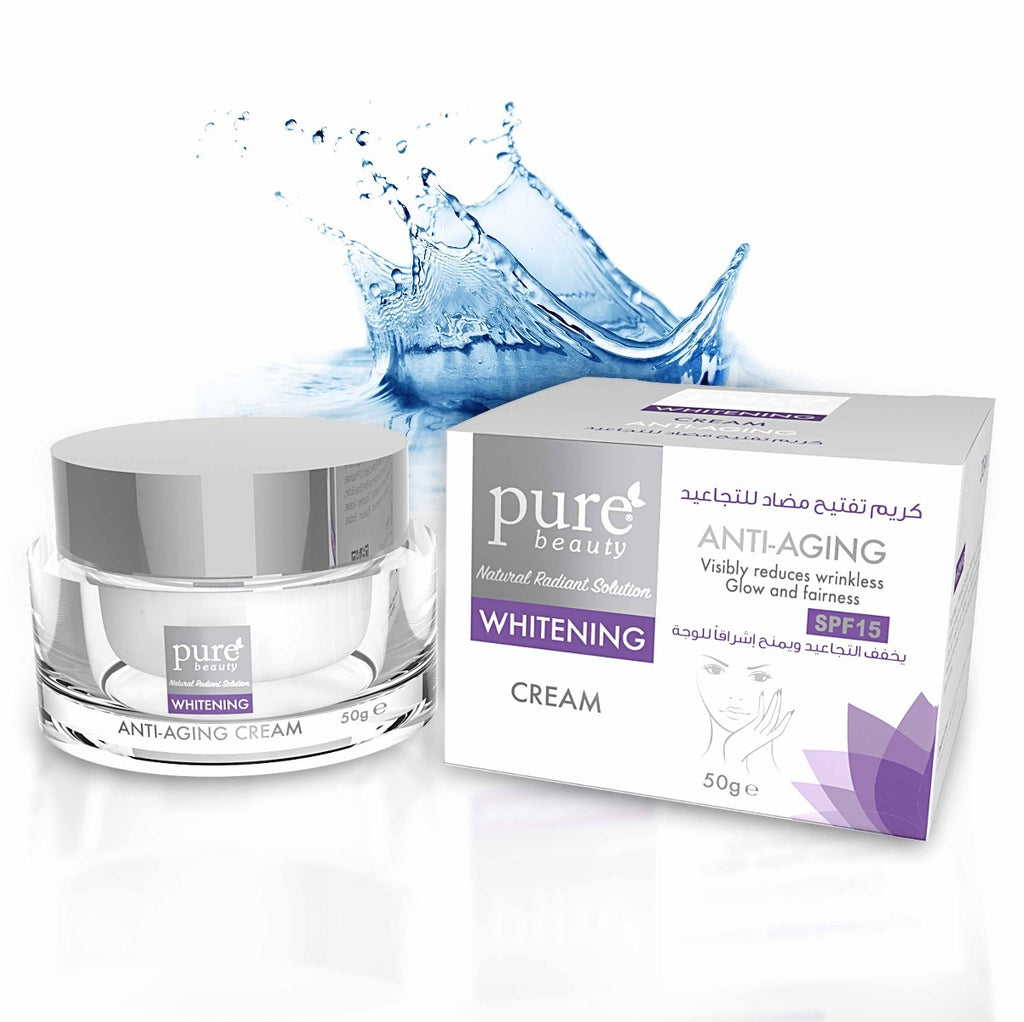 Pure beauty |مفتح للبشرة- كريم بيور بيوتي لتفتيح الوجه المضاد للتجاعيد - 50 غرام